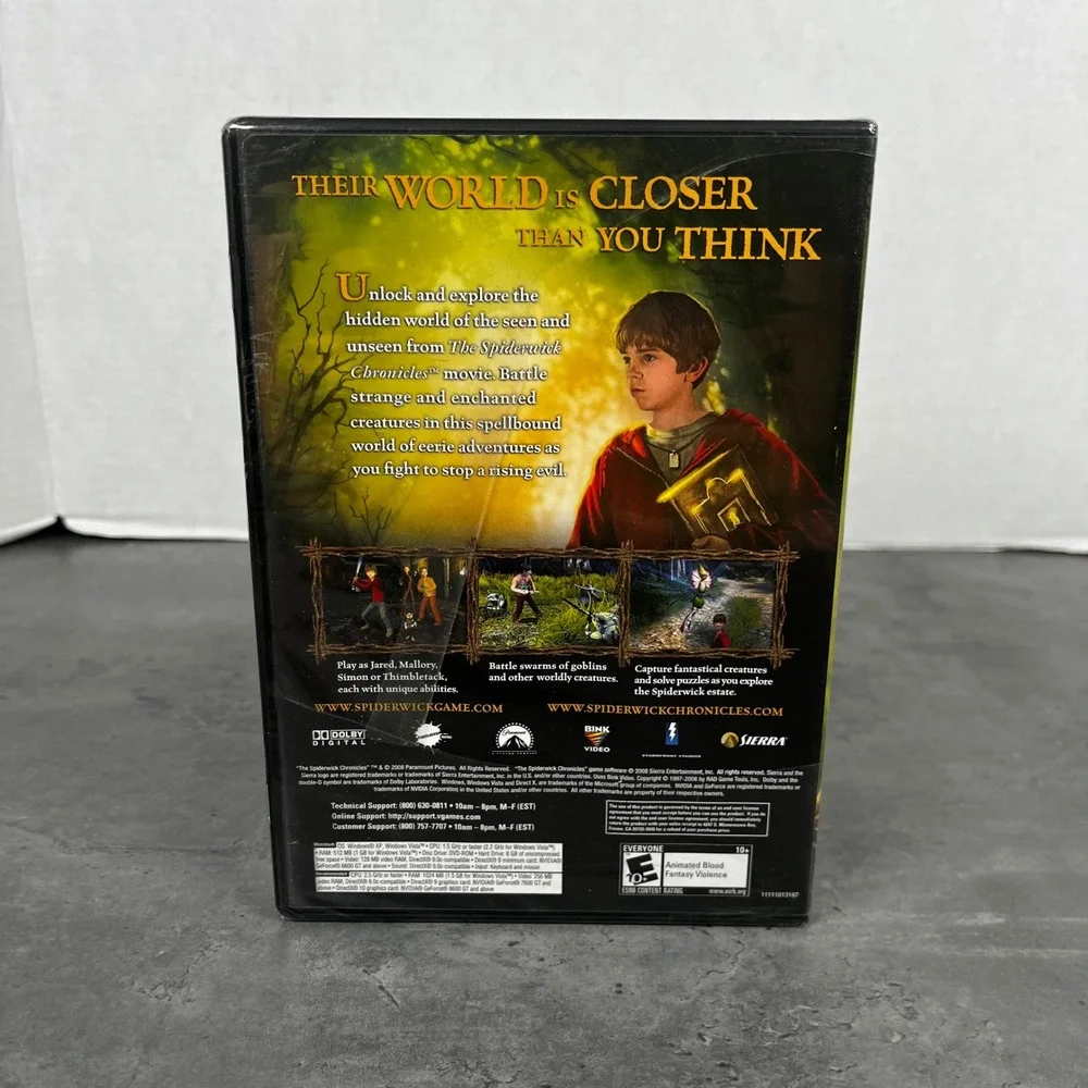 The Spiderwick Chronicles PC DVD-ROM Software Sierra Entertainment New‎ Sealed